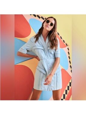 Light Wash Denim Shirt Dress